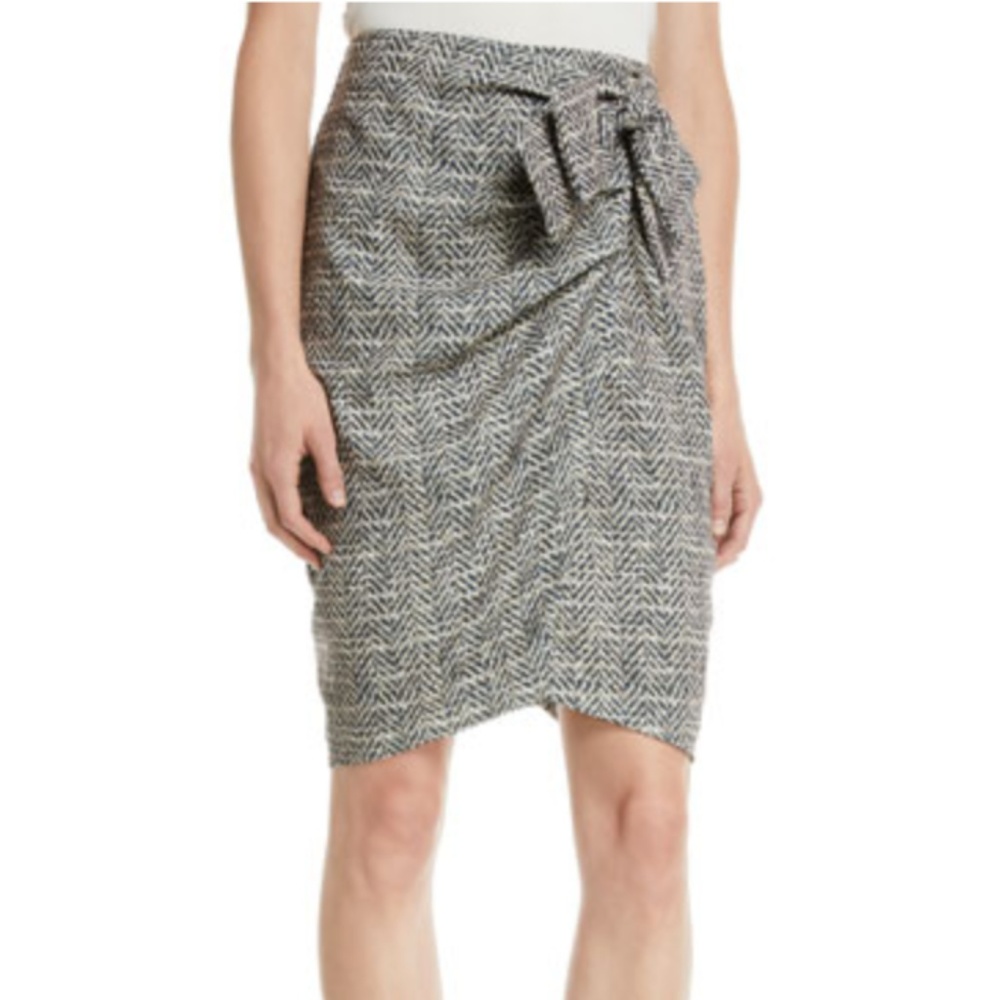 Badgley Mischka Collection Herringbone Wrap Skirt